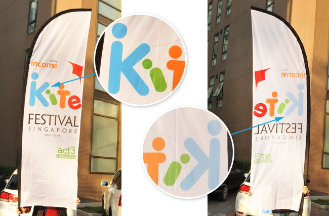 Banner de lágrima 4m con base en cruz - SIGN COLOMBIA Plotter de corte