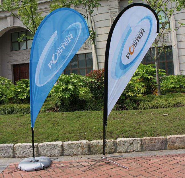 Banner de lágrima 4m con base en cruz - SIGN COLOMBIA Plotter de corte