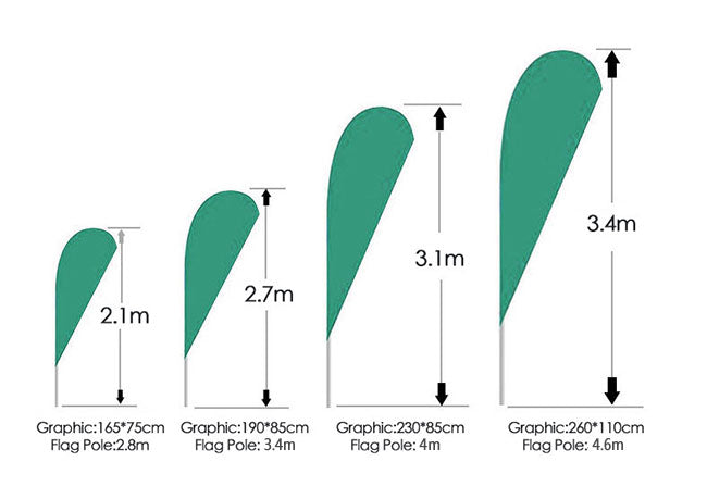 Banner de lágrima 4m con base en cruz - SIGN COLOMBIA Plotter de corte