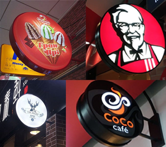 CAJA DE LUZ REDONDA ACRILICA - SIGN COLOMBIA Plotter de corte