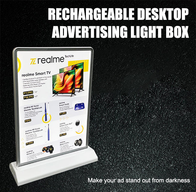 Caja de luz, Letrero de mesa LED recargable de 2 lados A4 - SIGN COLOMBIA Plotter de corte