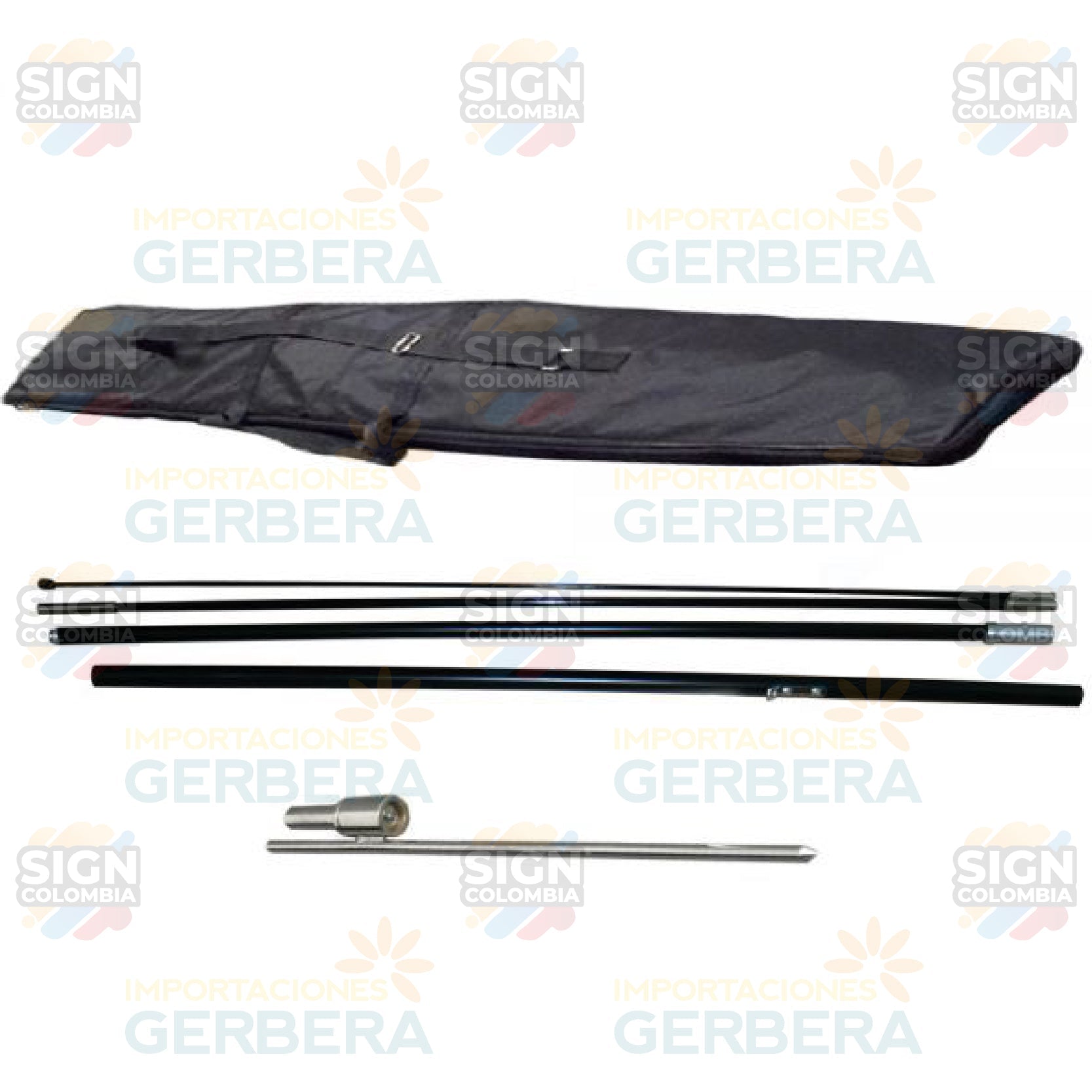 Banner de ala de 3,4m con base de pincho - SIGN COLOMBIA Plotter de corte